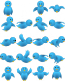 Pássaro do Twitter voando na tela